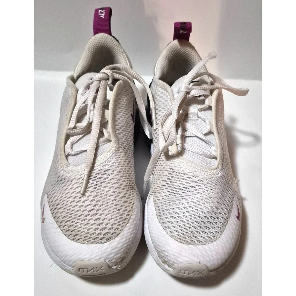 Nike Air Max 270 Kids White Navy Fuchsia Sneakers Athletic Shoes Size 2Y